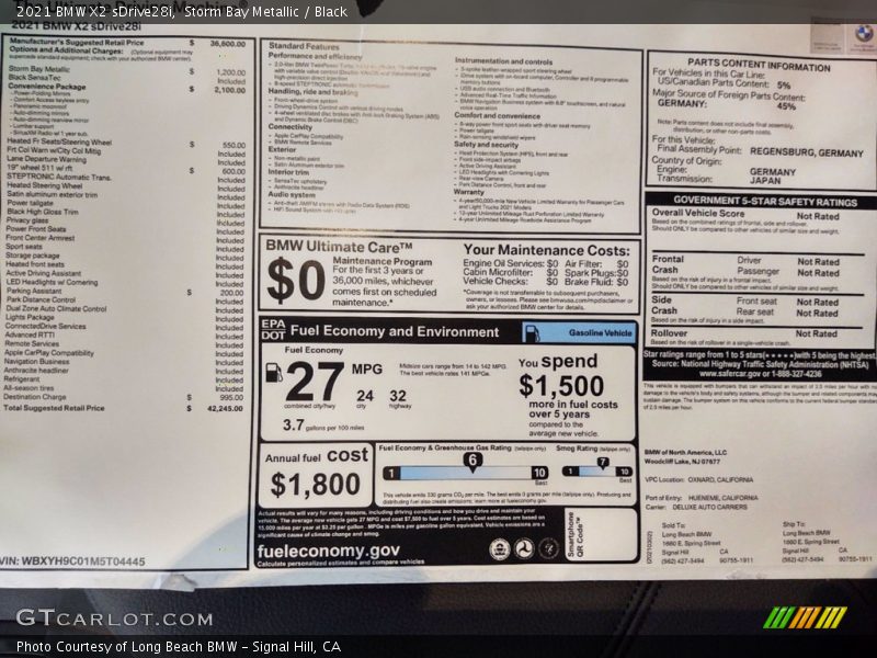 Storm Bay Metallic / Black 2021 BMW X2 sDrive28i