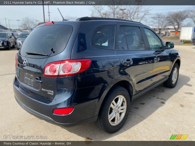 Phantom Black Metallic / Gray 2011 Hyundai Santa Fe GLS AWD