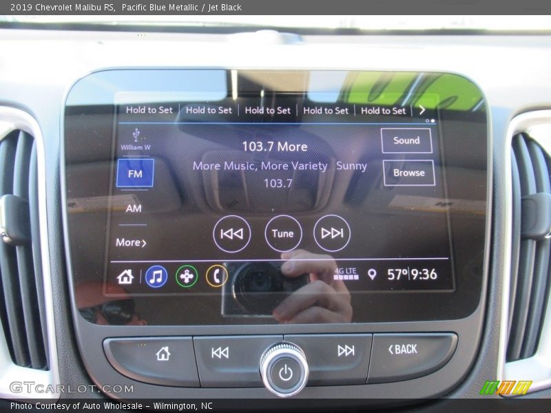 Pacific Blue Metallic / Jet Black 2019 Chevrolet Malibu RS