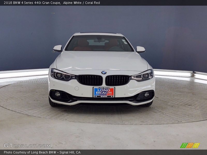 Alpine White / Coral Red 2018 BMW 4 Series 440i Gran Coupe