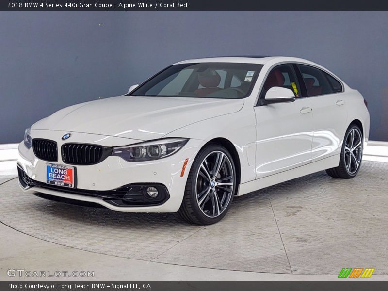 Alpine White / Coral Red 2018 BMW 4 Series 440i Gran Coupe