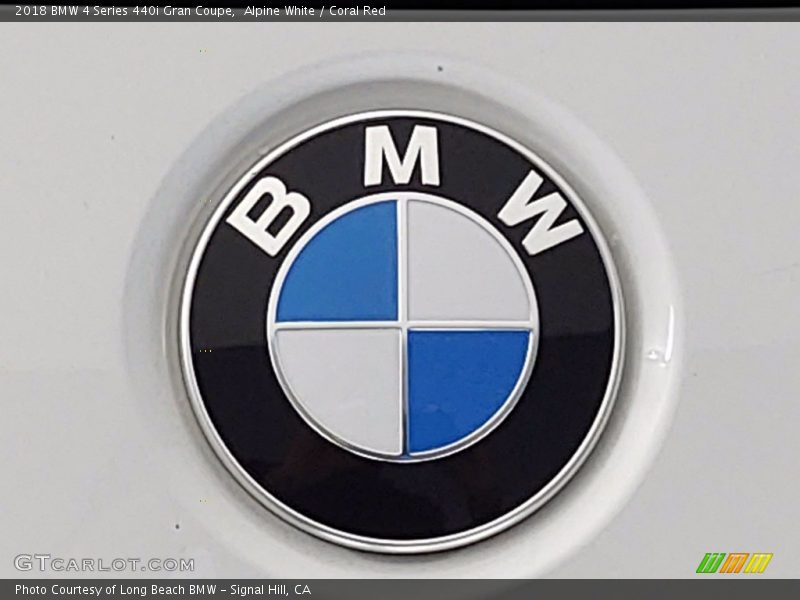 Alpine White / Coral Red 2018 BMW 4 Series 440i Gran Coupe