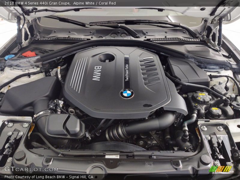 Alpine White / Coral Red 2018 BMW 4 Series 440i Gran Coupe