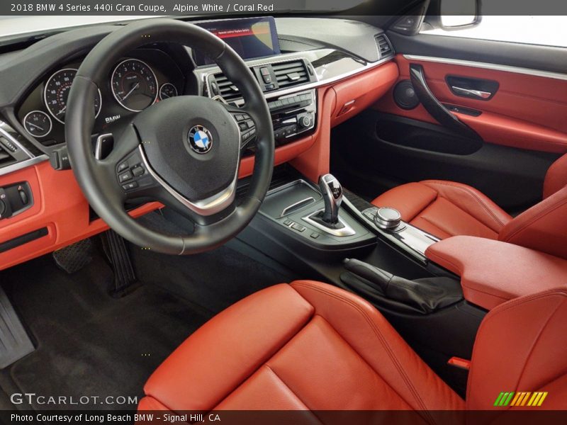 Alpine White / Coral Red 2018 BMW 4 Series 440i Gran Coupe