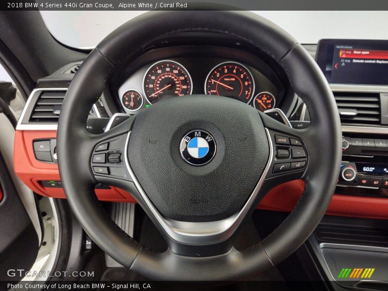 Alpine White / Coral Red 2018 BMW 4 Series 440i Gran Coupe