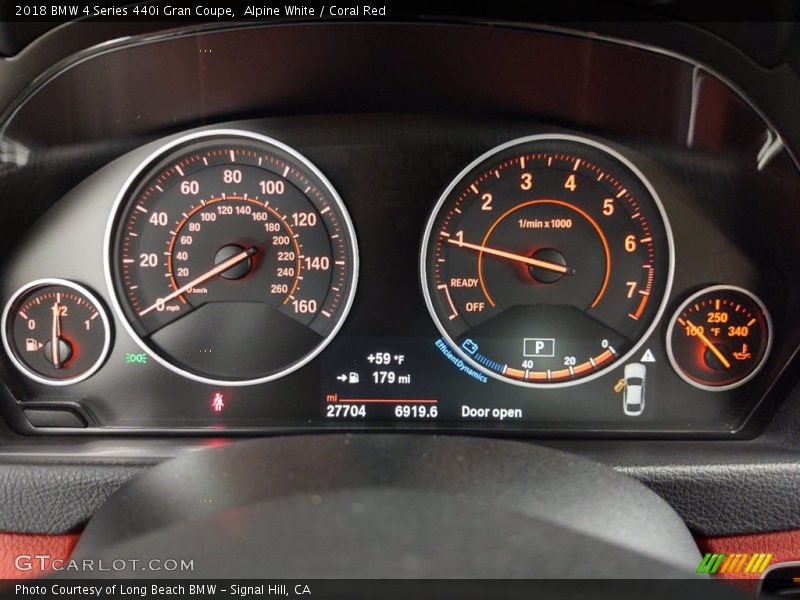 Alpine White / Coral Red 2018 BMW 4 Series 440i Gran Coupe