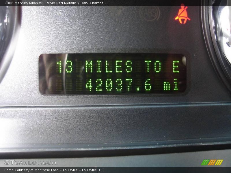 Vivid Red Metallic / Dark Charcoal 2006 Mercury Milan V6