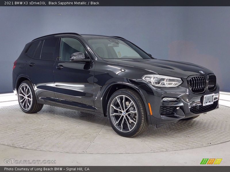 Black Sapphire Metallic / Black 2021 BMW X3 sDrive30i