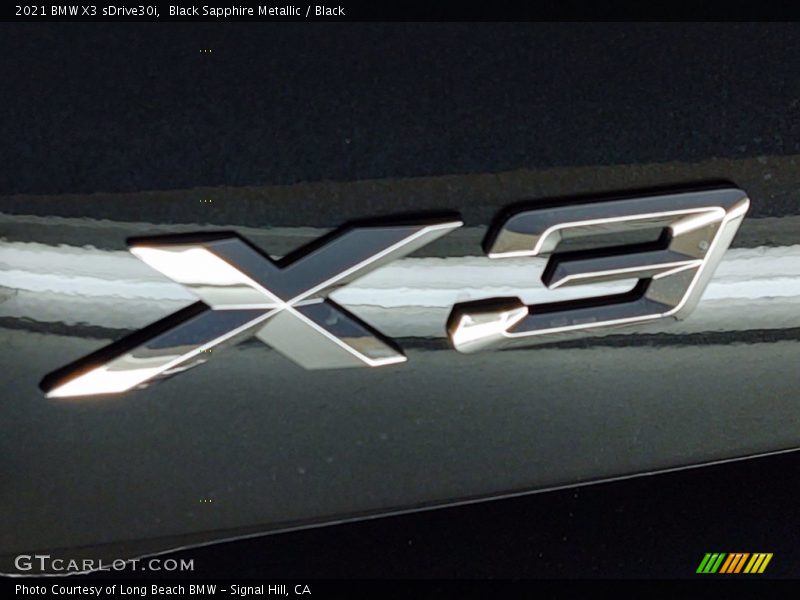 Black Sapphire Metallic / Black 2021 BMW X3 sDrive30i