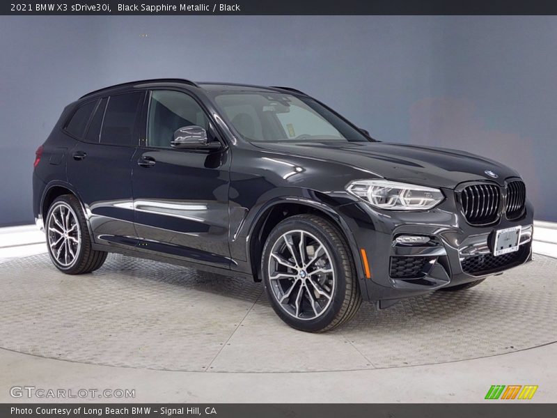 Black Sapphire Metallic / Black 2021 BMW X3 sDrive30i