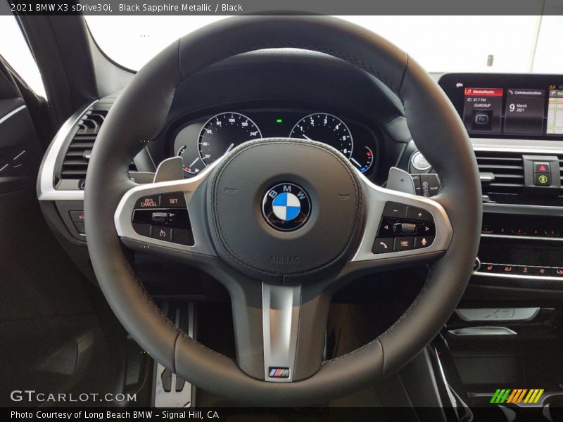 Black Sapphire Metallic / Black 2021 BMW X3 sDrive30i