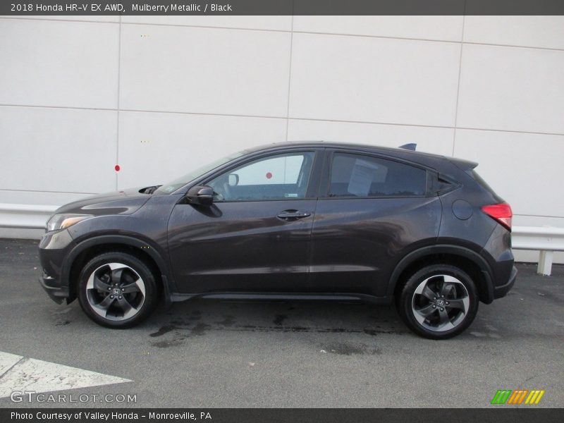 Mulberry Metallic / Black 2018 Honda HR-V EX AWD
