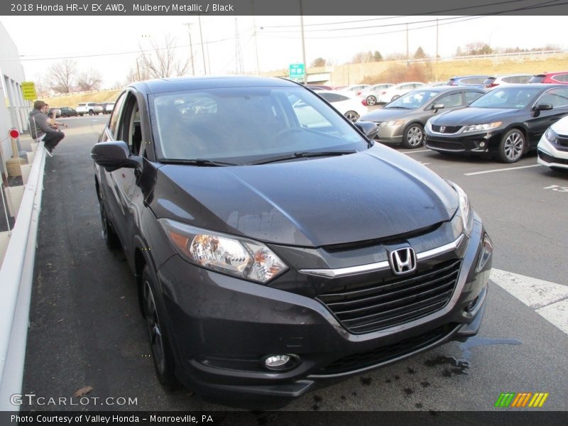 Mulberry Metallic / Black 2018 Honda HR-V EX AWD