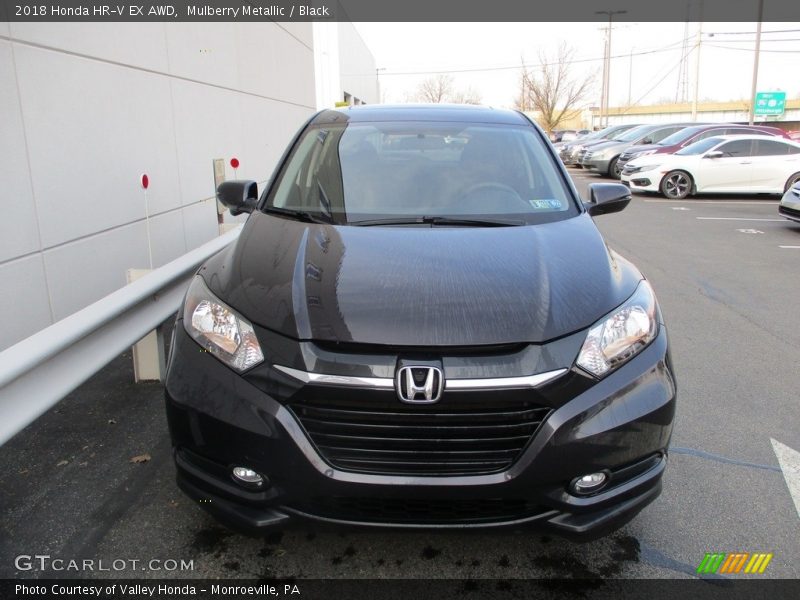 Mulberry Metallic / Black 2018 Honda HR-V EX AWD