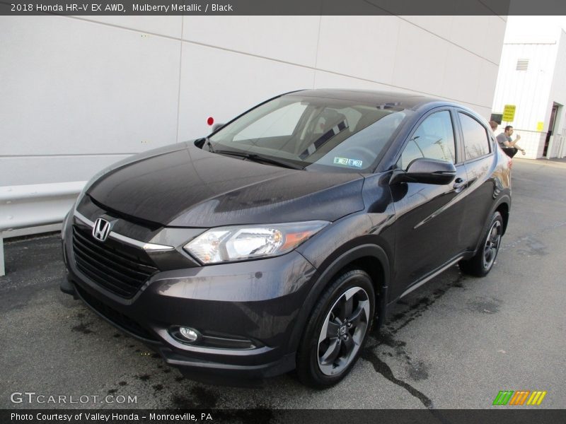 Mulberry Metallic / Black 2018 Honda HR-V EX AWD