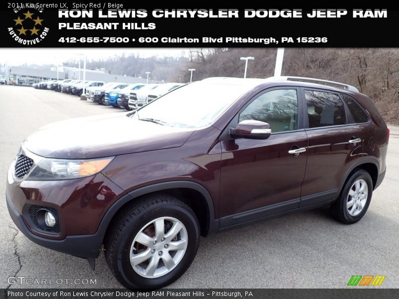 Spicy Red / Beige 2011 Kia Sorento LX