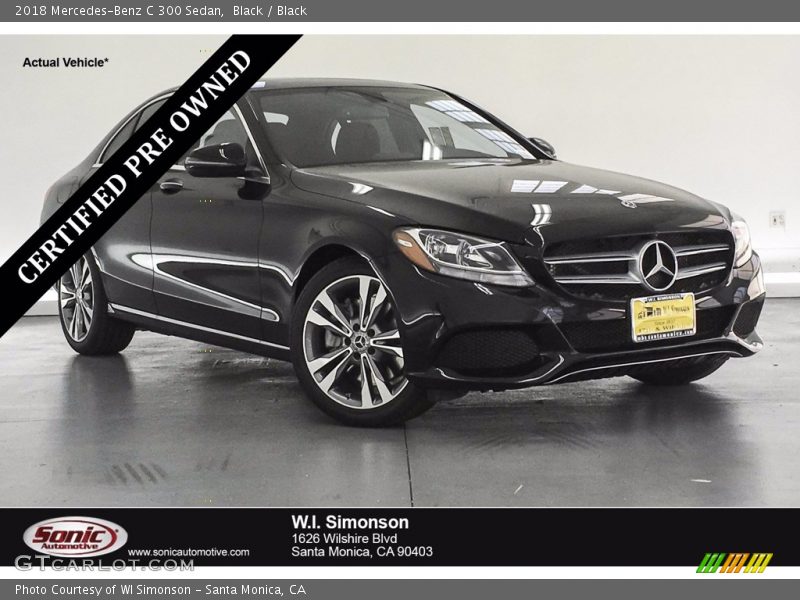 Black / Black 2018 Mercedes-Benz C 300 Sedan