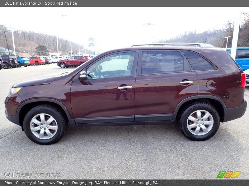 Spicy Red / Beige 2011 Kia Sorento LX