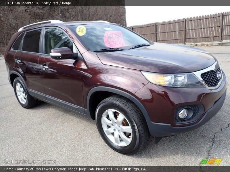 Spicy Red / Beige 2011 Kia Sorento LX