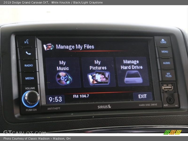 White Knuckle / Black/Light Graystone 2019 Dodge Grand Caravan SXT