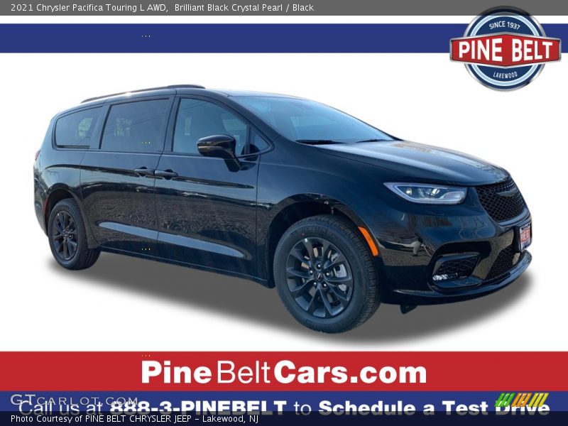 Brilliant Black Crystal Pearl / Black 2021 Chrysler Pacifica Touring L AWD