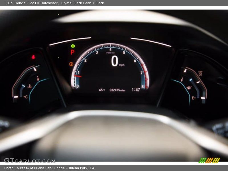 Crystal Black Pearl / Black 2019 Honda Civic EX Hatchback