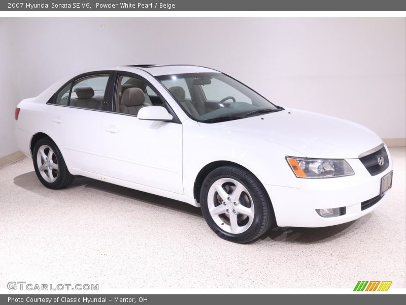 Powder White Pearl / Beige 2007 Hyundai Sonata SE V6