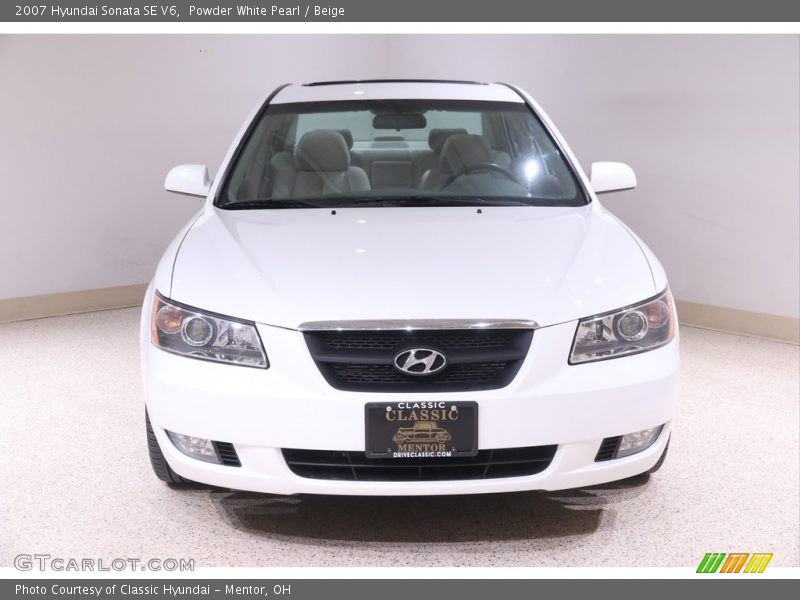 Powder White Pearl / Beige 2007 Hyundai Sonata SE V6