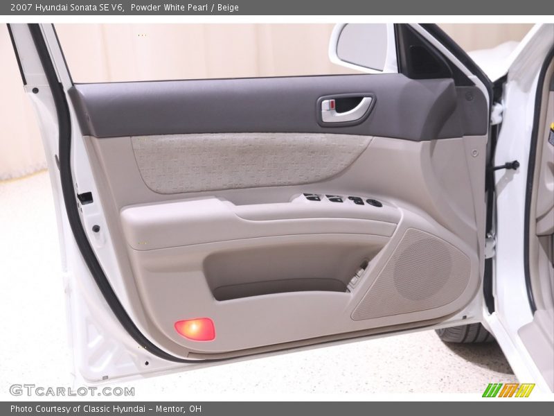 Powder White Pearl / Beige 2007 Hyundai Sonata SE V6