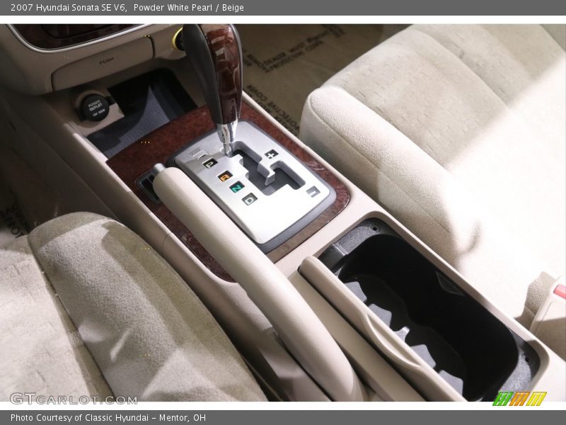 Powder White Pearl / Beige 2007 Hyundai Sonata SE V6