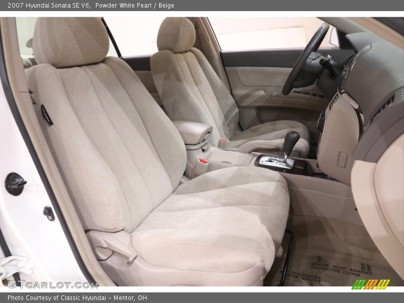 Powder White Pearl / Beige 2007 Hyundai Sonata SE V6