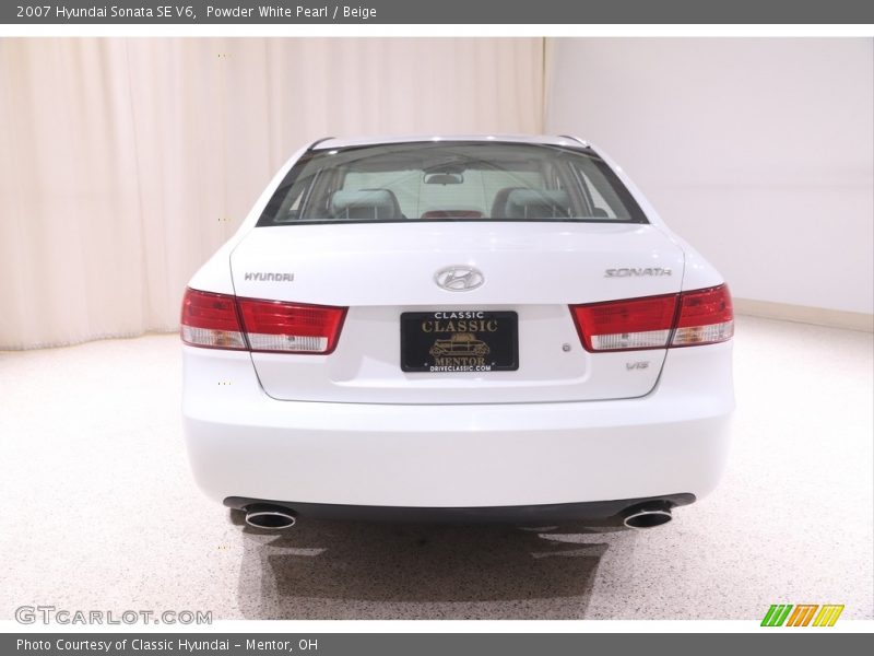 Powder White Pearl / Beige 2007 Hyundai Sonata SE V6