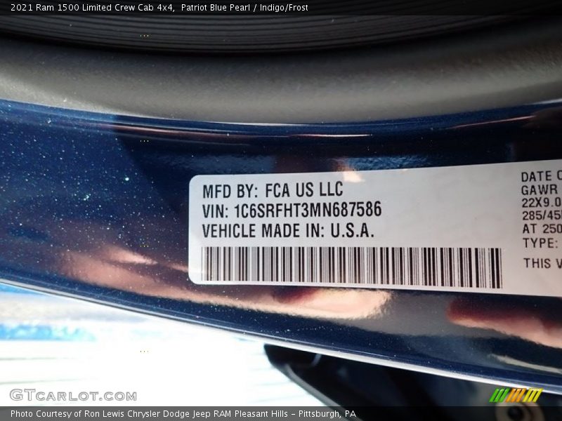 Patriot Blue Pearl / Indigo/Frost 2021 Ram 1500 Limited Crew Cab 4x4