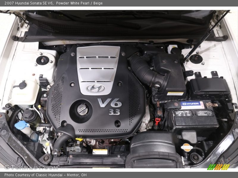 Powder White Pearl / Beige 2007 Hyundai Sonata SE V6