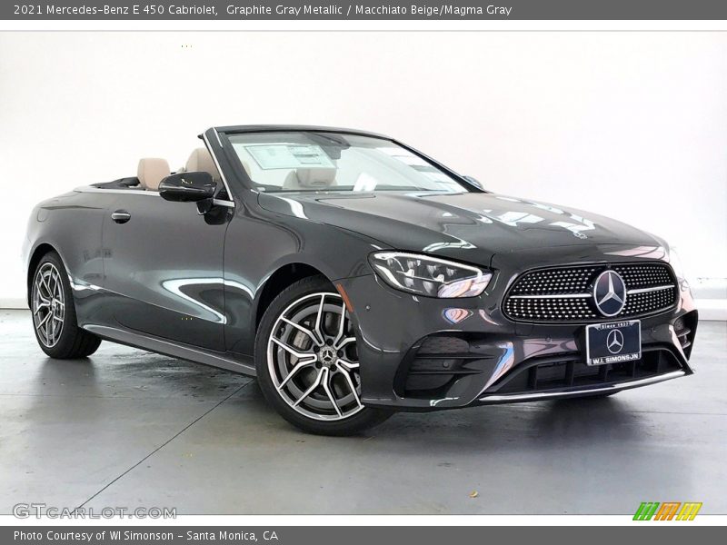 Graphite Gray Metallic / Macchiato Beige/Magma Gray 2021 Mercedes-Benz E 450 Cabriolet