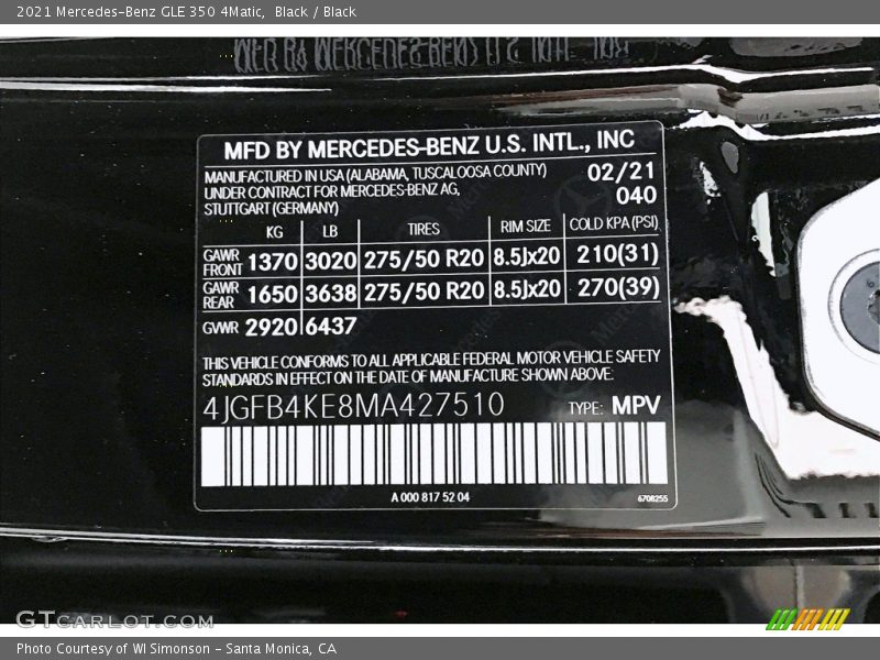 Black / Black 2021 Mercedes-Benz GLE 350 4Matic