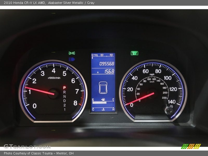 Alabaster Silver Metallic / Gray 2010 Honda CR-V LX AWD