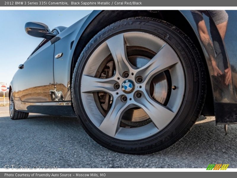 Black Sapphire Metallic / Coral Red/Black 2012 BMW 3 Series 335i Convertible