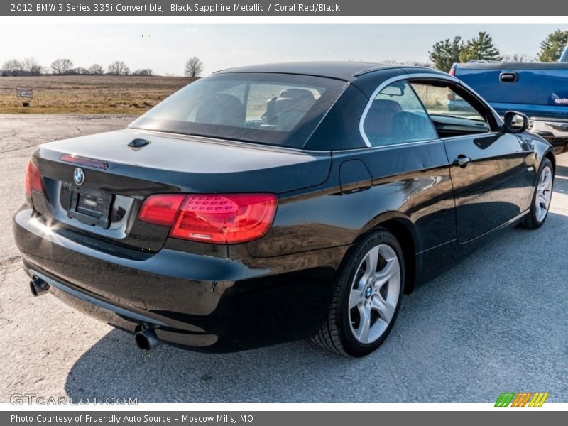 Black Sapphire Metallic / Coral Red/Black 2012 BMW 3 Series 335i Convertible