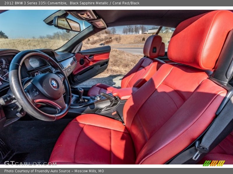 Black Sapphire Metallic / Coral Red/Black 2012 BMW 3 Series 335i Convertible