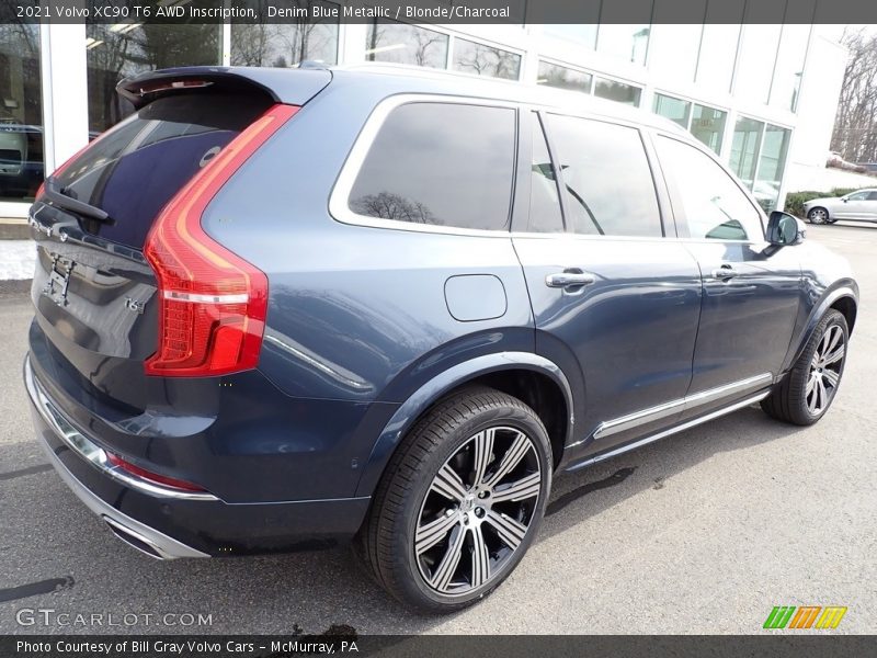 Denim Blue Metallic / Blonde/Charcoal 2021 Volvo XC90 T6 AWD Inscription