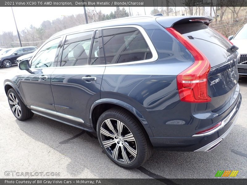 Denim Blue Metallic / Blonde/Charcoal 2021 Volvo XC90 T6 AWD Inscription