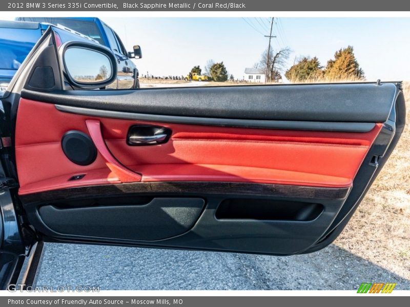 Black Sapphire Metallic / Coral Red/Black 2012 BMW 3 Series 335i Convertible