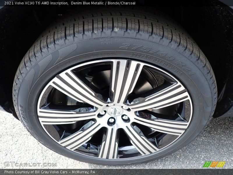 Denim Blue Metallic / Blonde/Charcoal 2021 Volvo XC90 T6 AWD Inscription