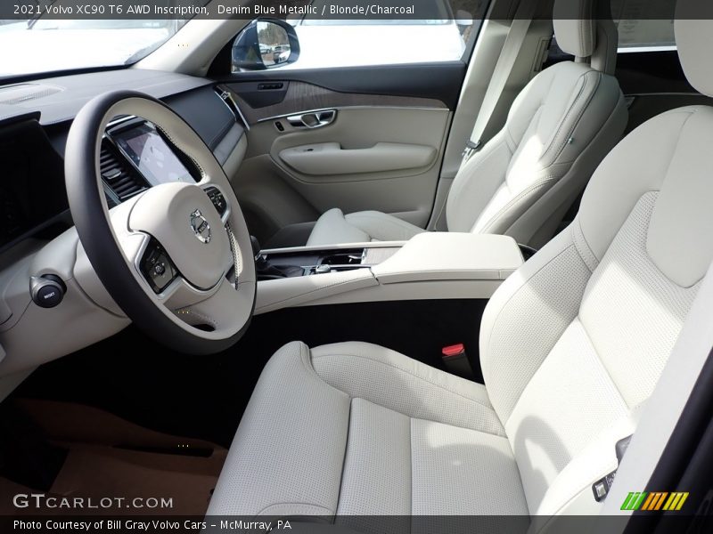 Denim Blue Metallic / Blonde/Charcoal 2021 Volvo XC90 T6 AWD Inscription