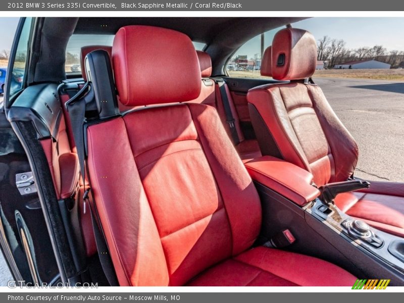 Black Sapphire Metallic / Coral Red/Black 2012 BMW 3 Series 335i Convertible