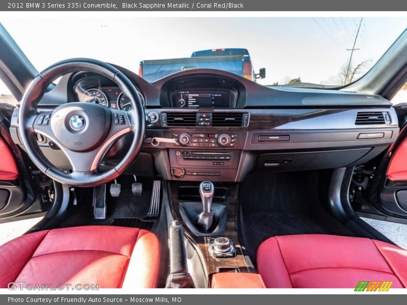 Black Sapphire Metallic / Coral Red/Black 2012 BMW 3 Series 335i Convertible