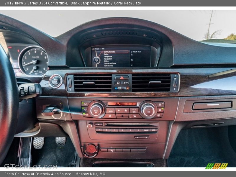 Black Sapphire Metallic / Coral Red/Black 2012 BMW 3 Series 335i Convertible