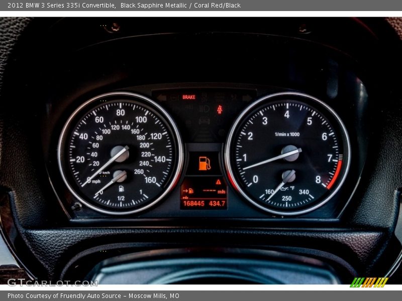 Black Sapphire Metallic / Coral Red/Black 2012 BMW 3 Series 335i Convertible