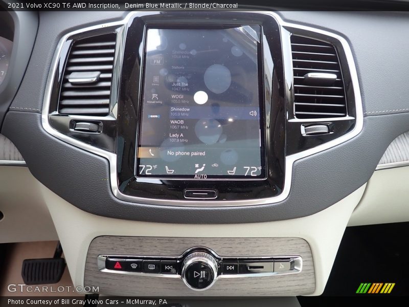 Denim Blue Metallic / Blonde/Charcoal 2021 Volvo XC90 T6 AWD Inscription
